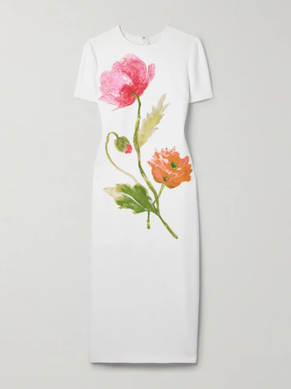 Carolina Herrera Floral-print Crepe Midi Dress
