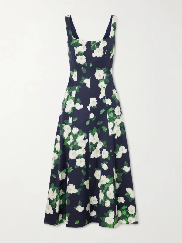 Carolina Herrera Floral-print Faille Midi Dress