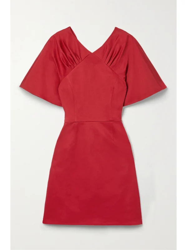 Carolina Herrera Gathered Cotton-blend Twill Mini Dress