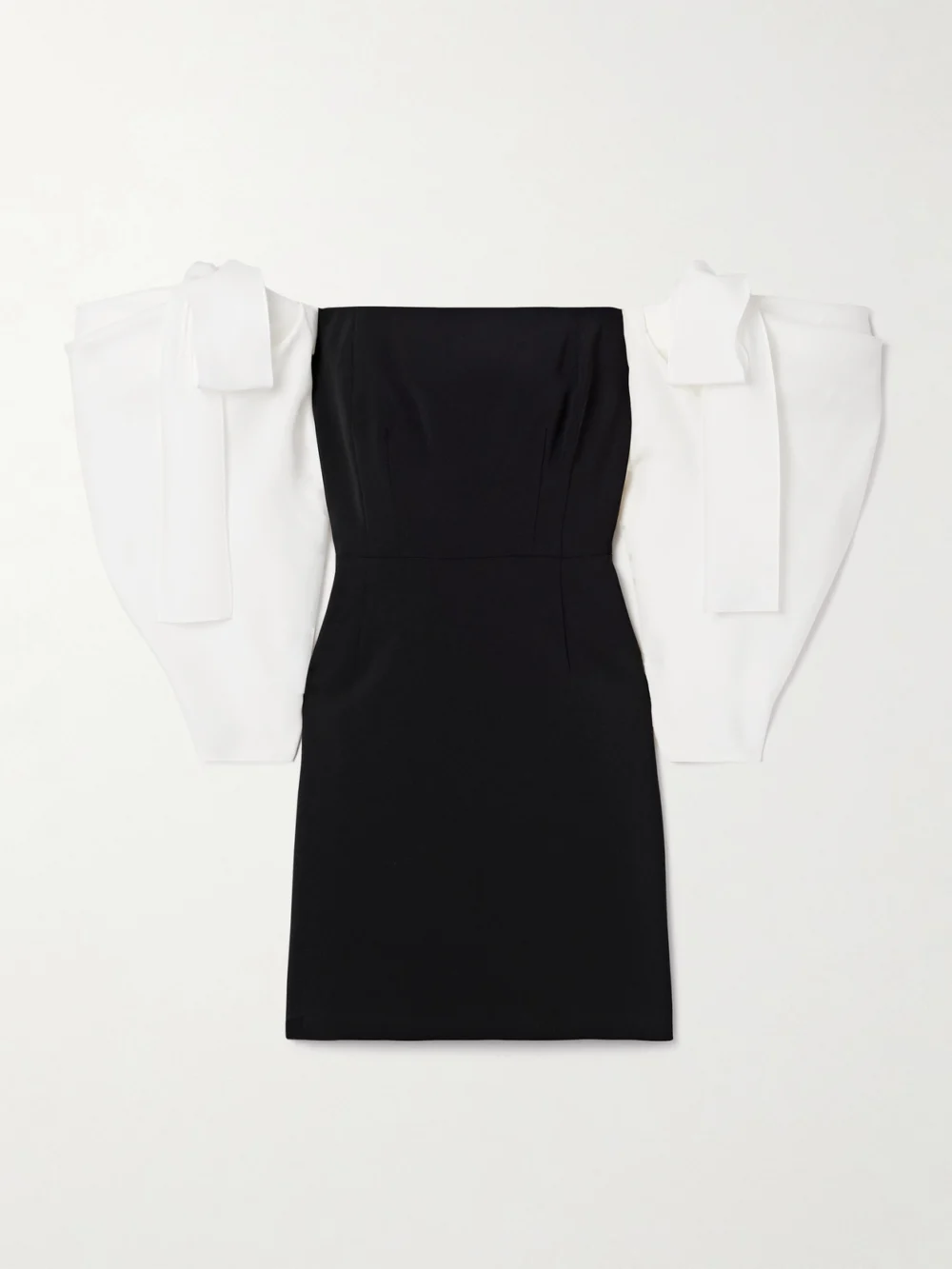 Carolina Herrera Off-the-shoulder Organza and Crepe Mini Dress in black