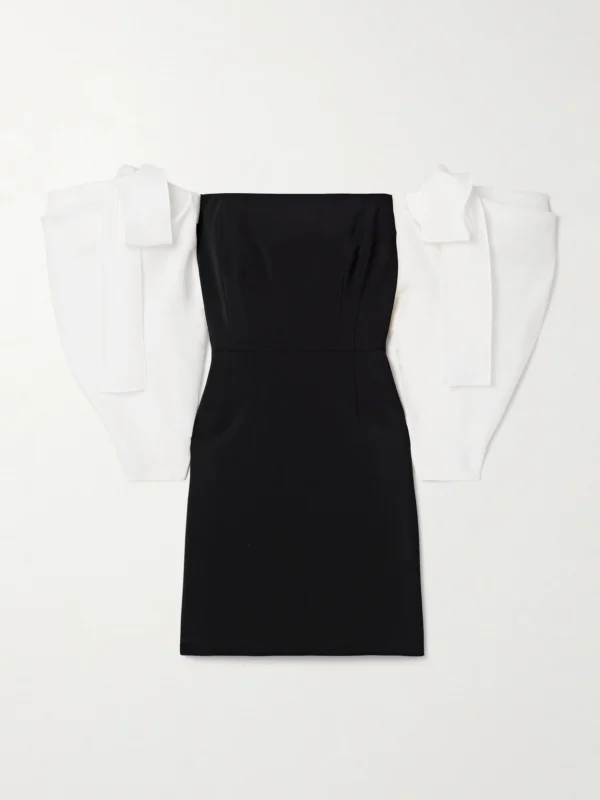 Carolina Herrera Off-the-shoulder Organza and Crepe Mini Dress