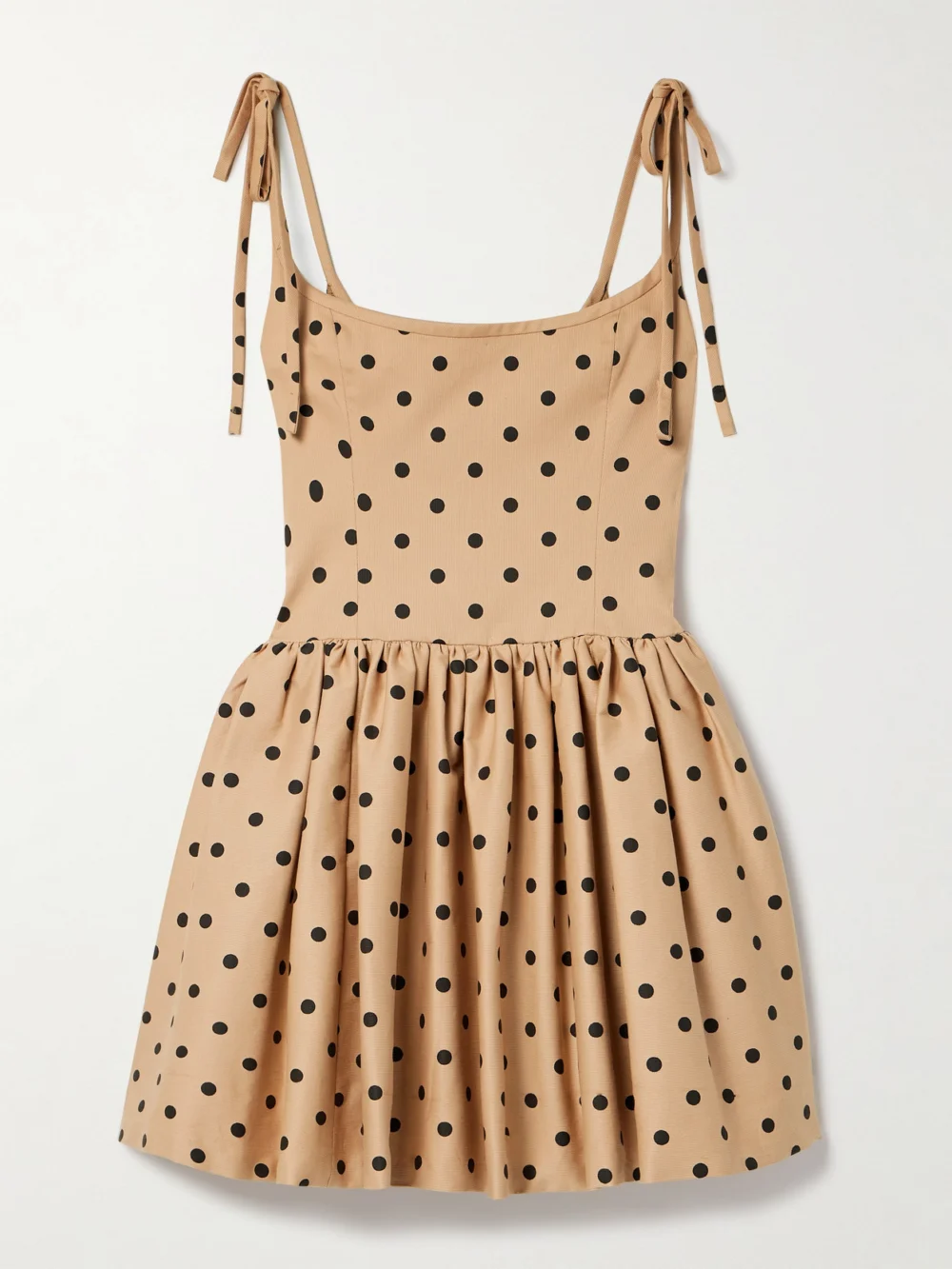 Carolina Herrera Polka-dot Faille Mini Dress in beige