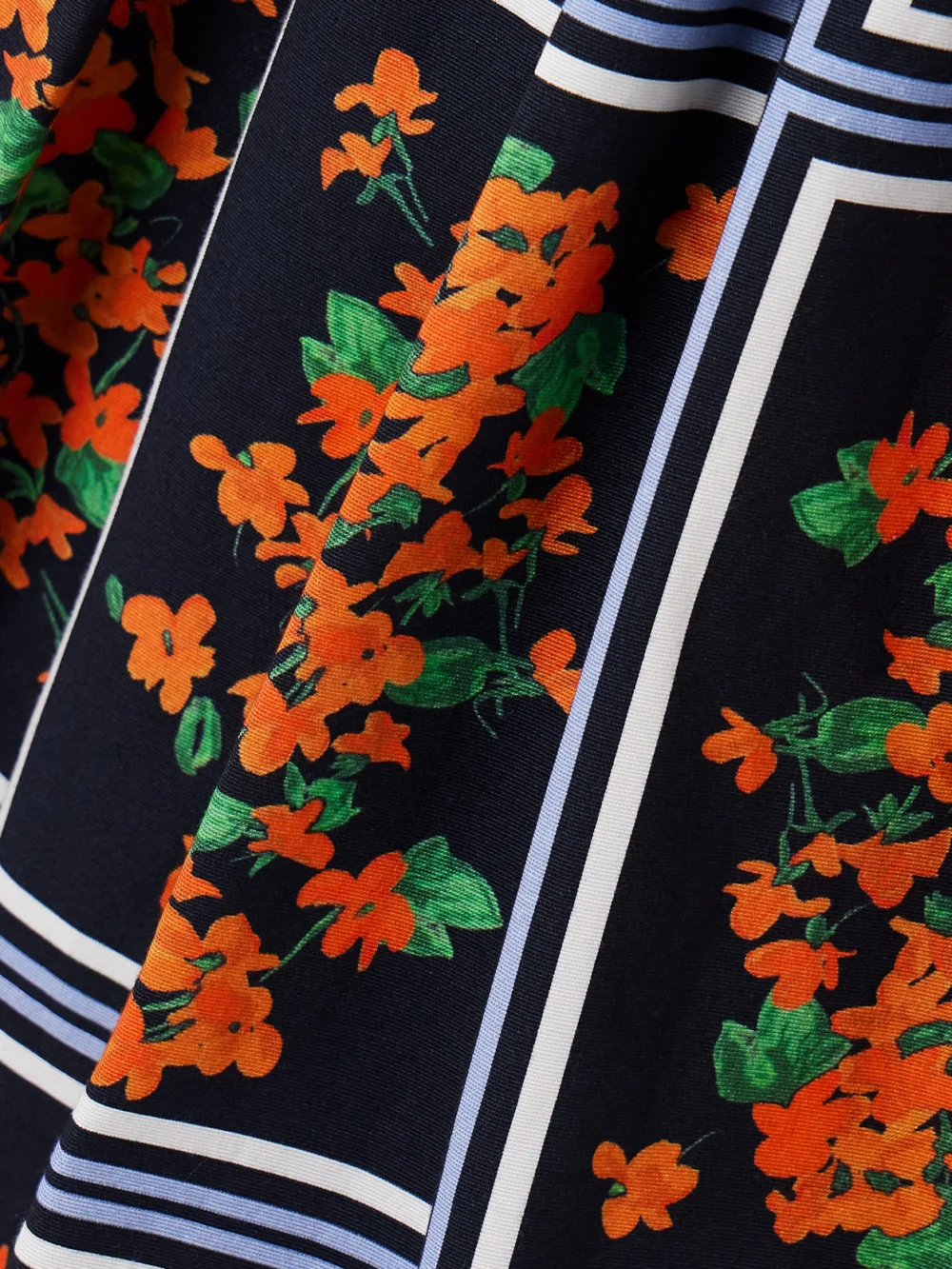 Close-up detail of the Carolina Herrera Printed Faille Midi Dress