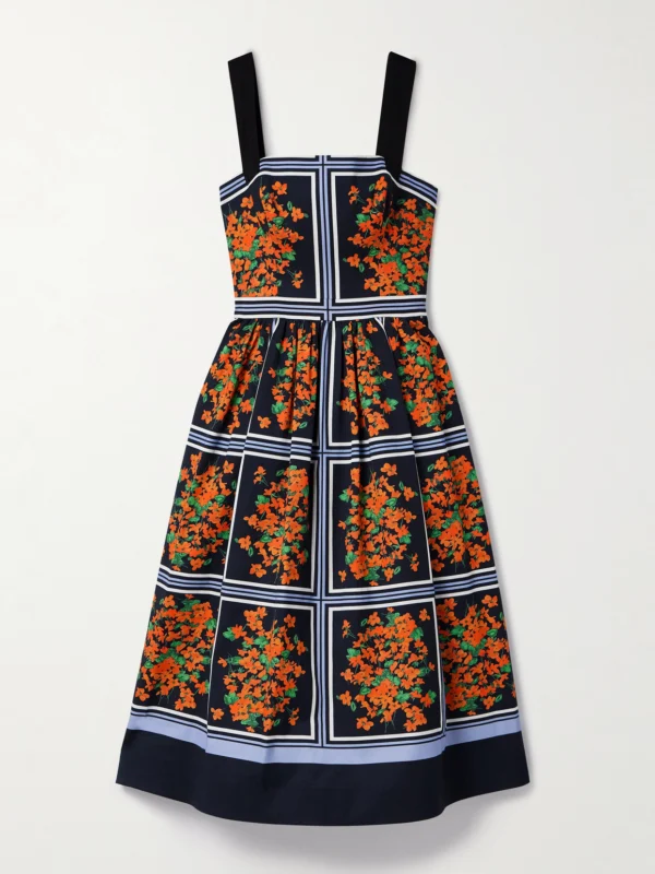 Carolina Herrera Printed Faille Midi Dress