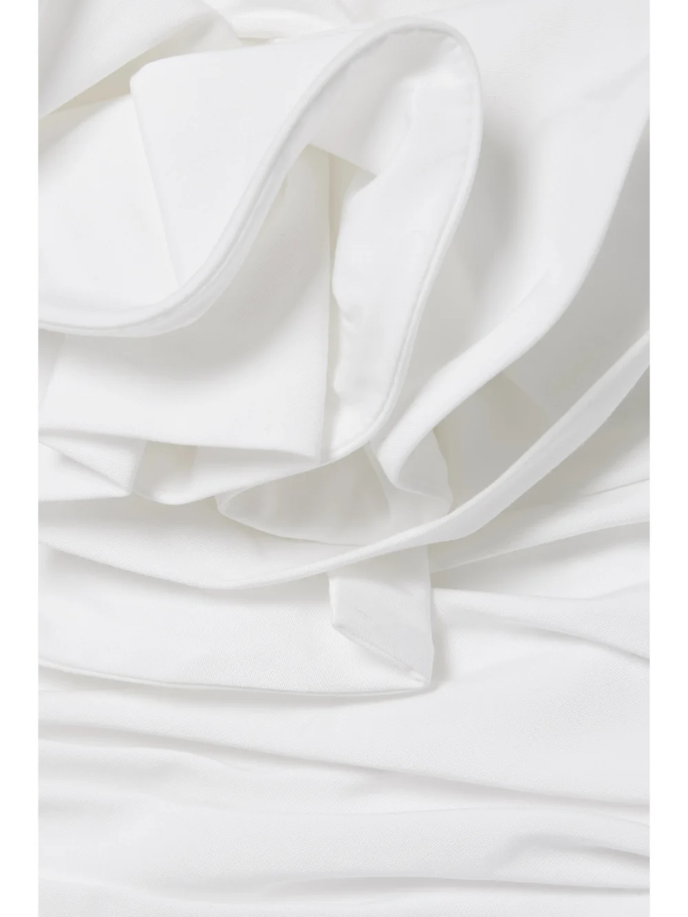 Close-up detail of the Carolina Herrera Ruched Appliquéd Cotton-blend Poplin Midi Dress