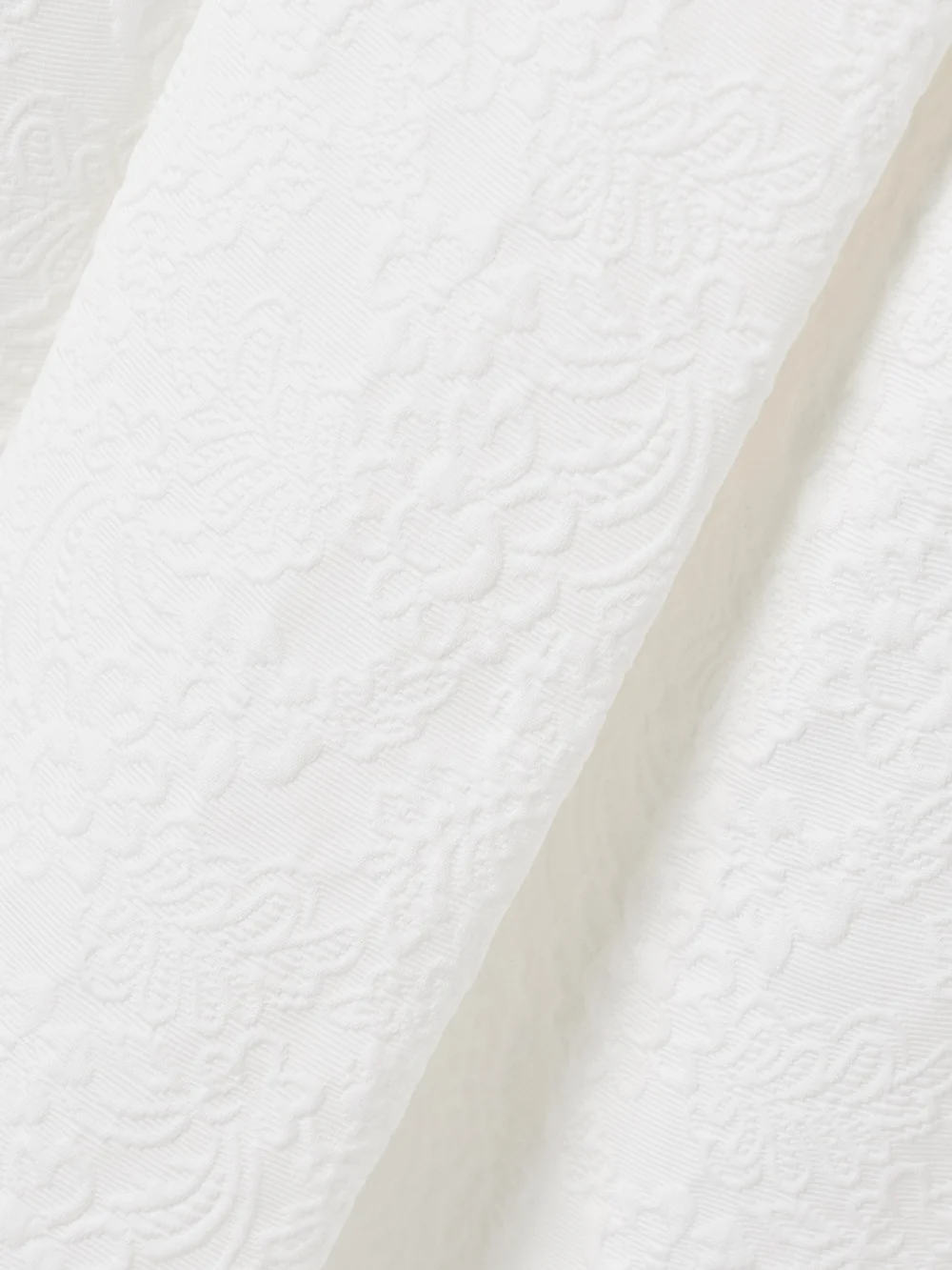 Close-up detail of the Carolina Herrera Strapless Pleated Cotton-blend Cloqué Midi Dress