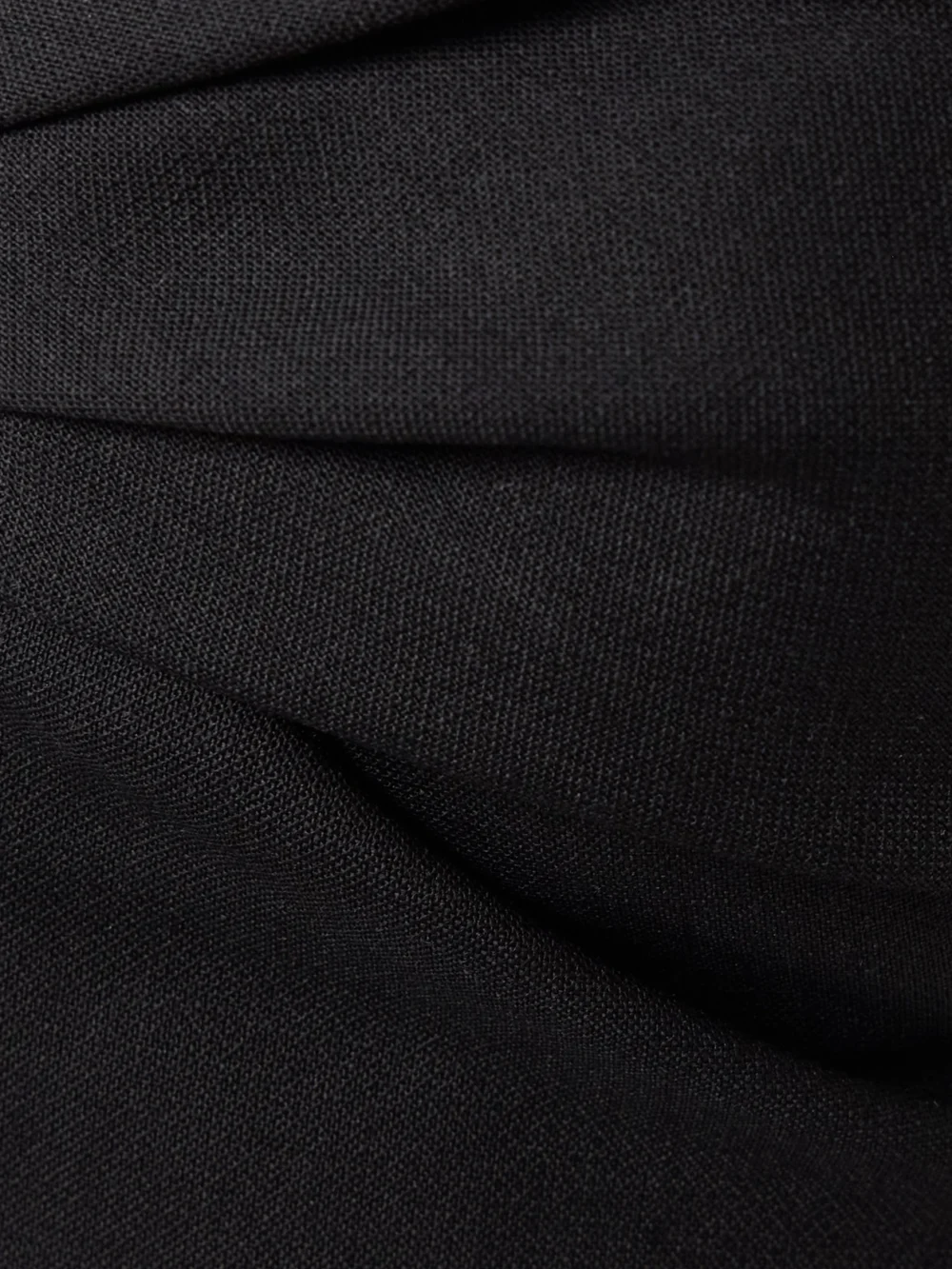 Close-up detail of the Carolina Herrera Strapless Ruched Wool-blend Midi Dress