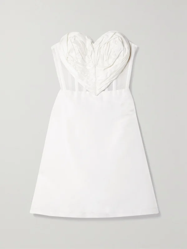 Carolina Herrera Strapless Silk-faille and Tulle Mini Dress