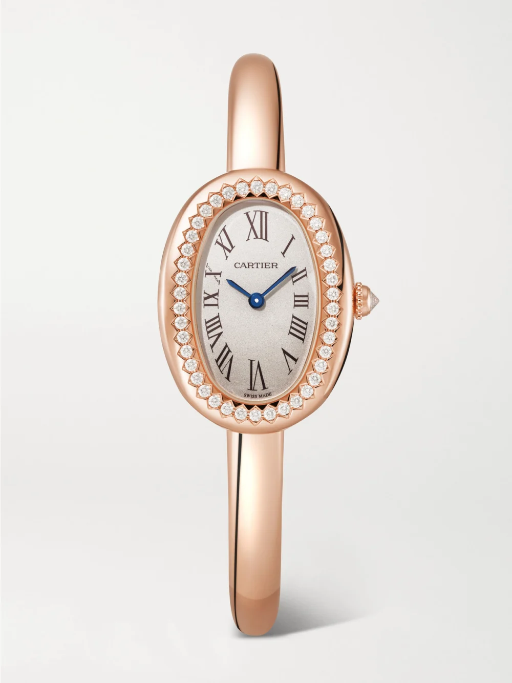 Cartier Baignoire Mini 18-karat Rose Gold Watch (size 16) in white