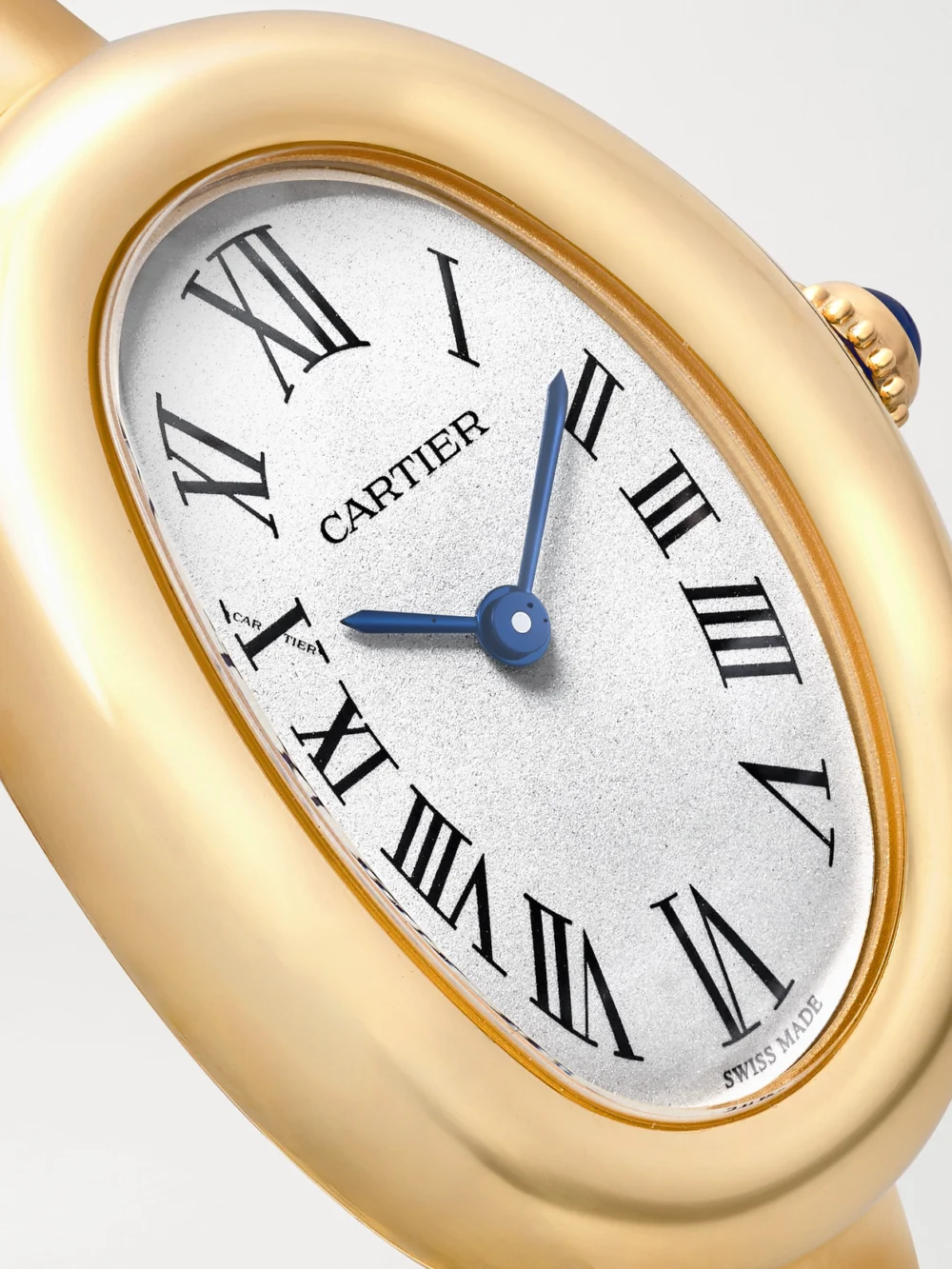 Close-up detail of the Cartier Baignoire Small 18-karat Gold Watch (size 16)