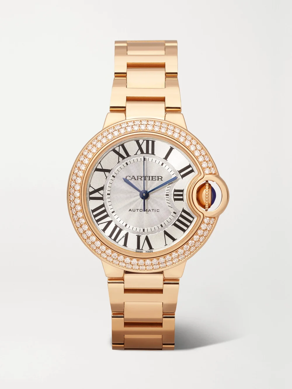 Cartier Ballon Bleu De Cartier 18-karat Pink Gold Diamond Watch in white
