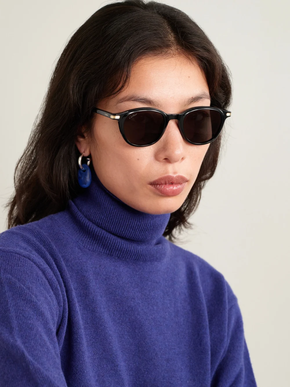 Cartier Eyewear Godron De Cartier D-frame Acetate Sunglasses, styled view