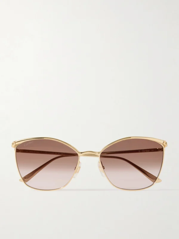 Cartier Eyewear Panthère Classic Cat-eye Gold-tone Sunglasses