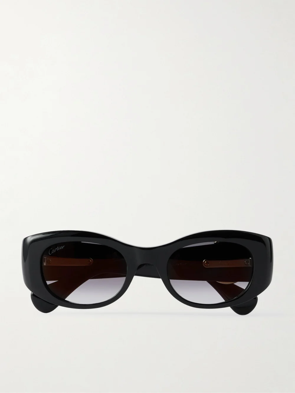Cartier Eyewear Panthère Classic Oval-frame Acetate Sunglasses in black