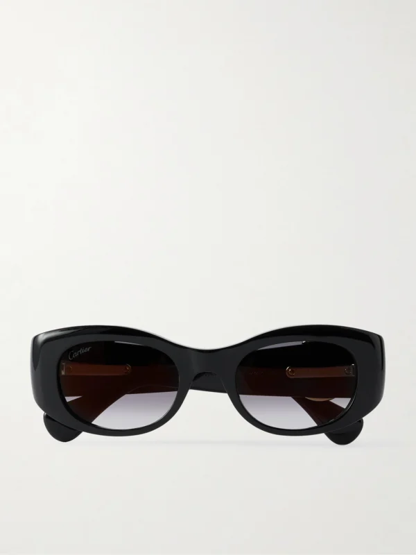 Cartier Eyewear Panthère Classic Oval-frame Acetate Sunglasses