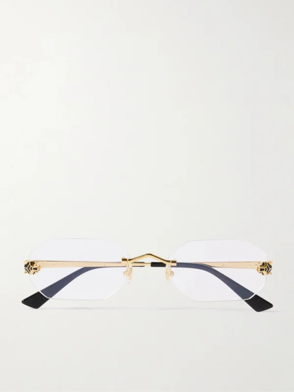 Cartier Eyewear Panthère Classic Rimless Gold-tone Optical Glasses