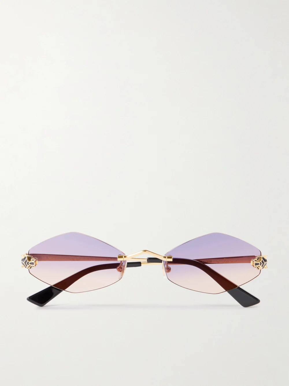 Cartier Eyewear Panthère Hexagon-frame Gold-tone Sunglasses