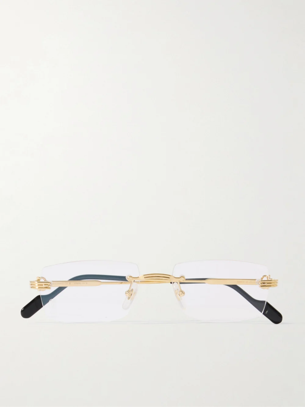 Cartier Eyewear Première De Cartier Rimless Rectangle-frame Gold-tone Optical Glasses