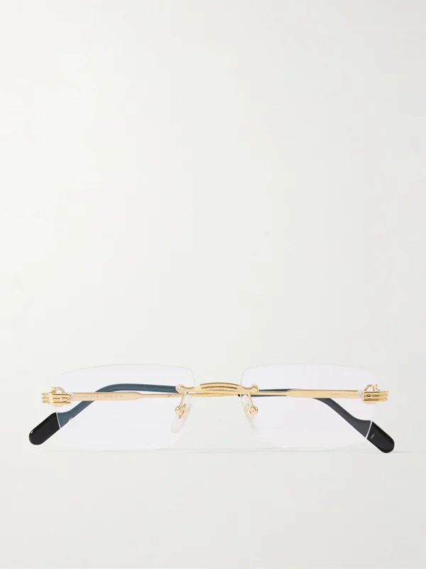 Cartier Eyewear Première De Cartier Rimless Rectangle-frame Gold-tone Optical Glasses