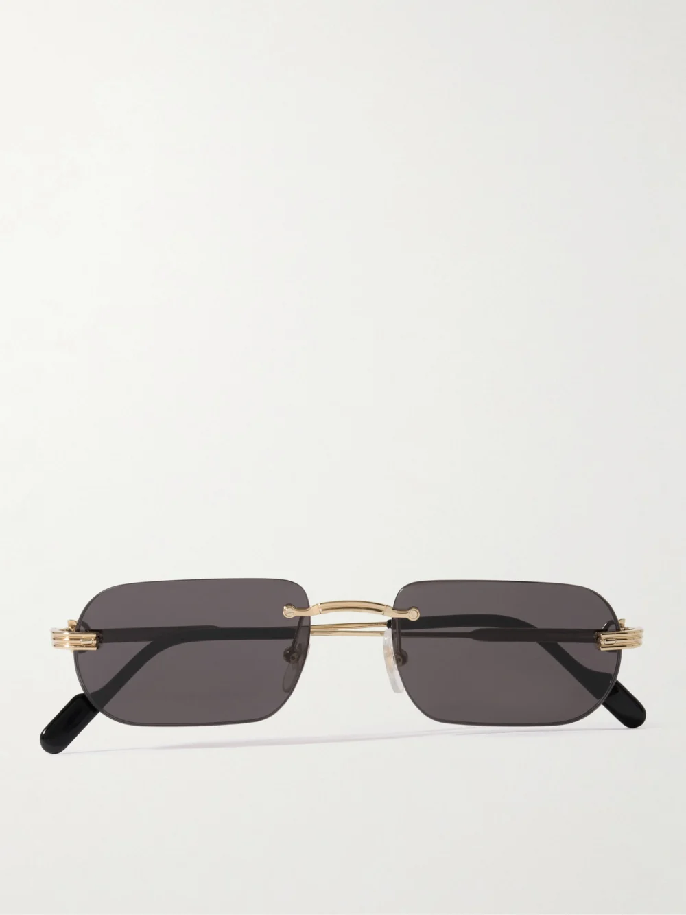 Cartier Eyewear Première De Cartier Rimless Rectangle-frame Gold-tone Sunglasses
