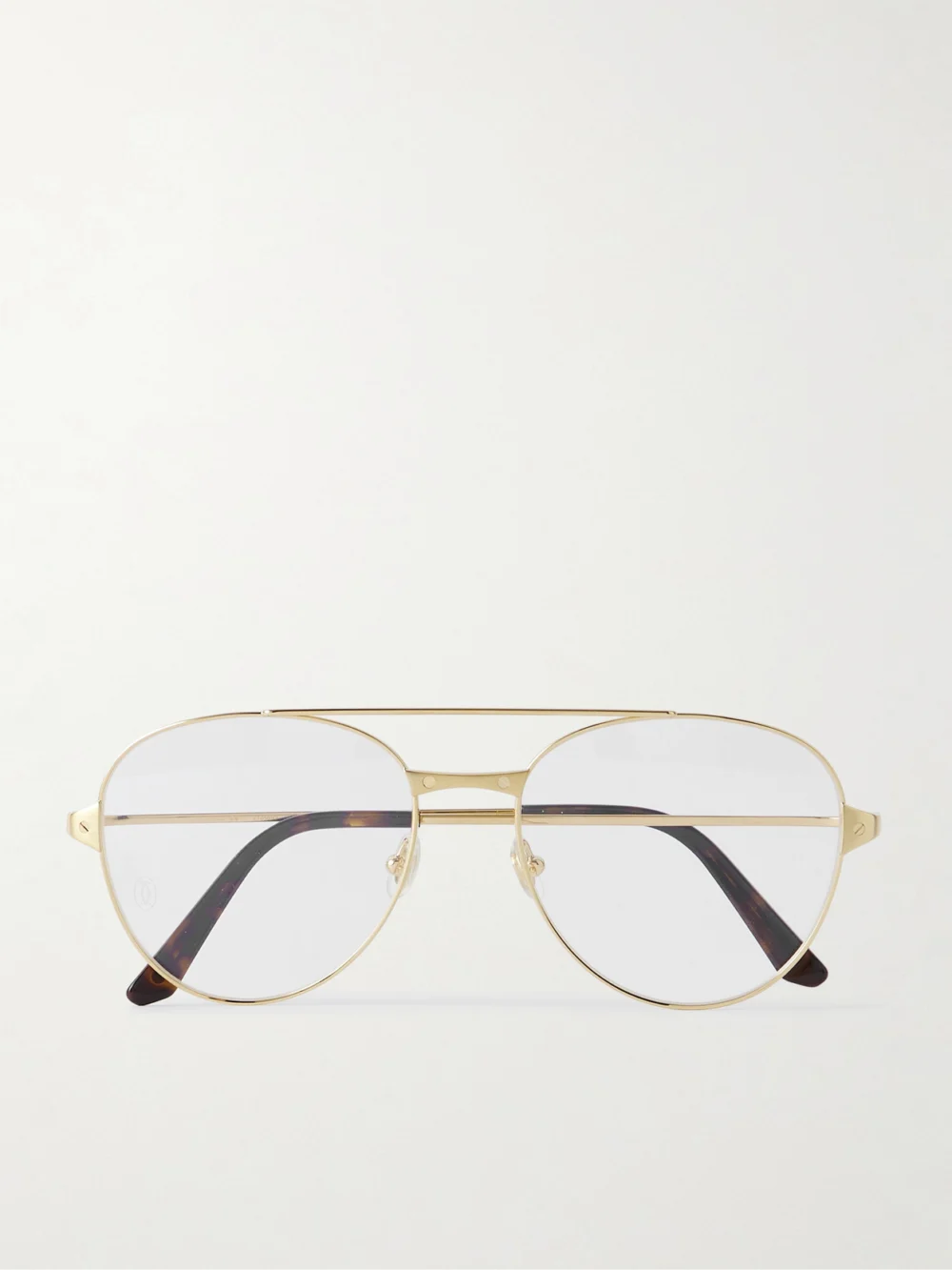 Cartier Eyewear Santos De Cartier Aviator-style Gold-tone Optical Glasses
