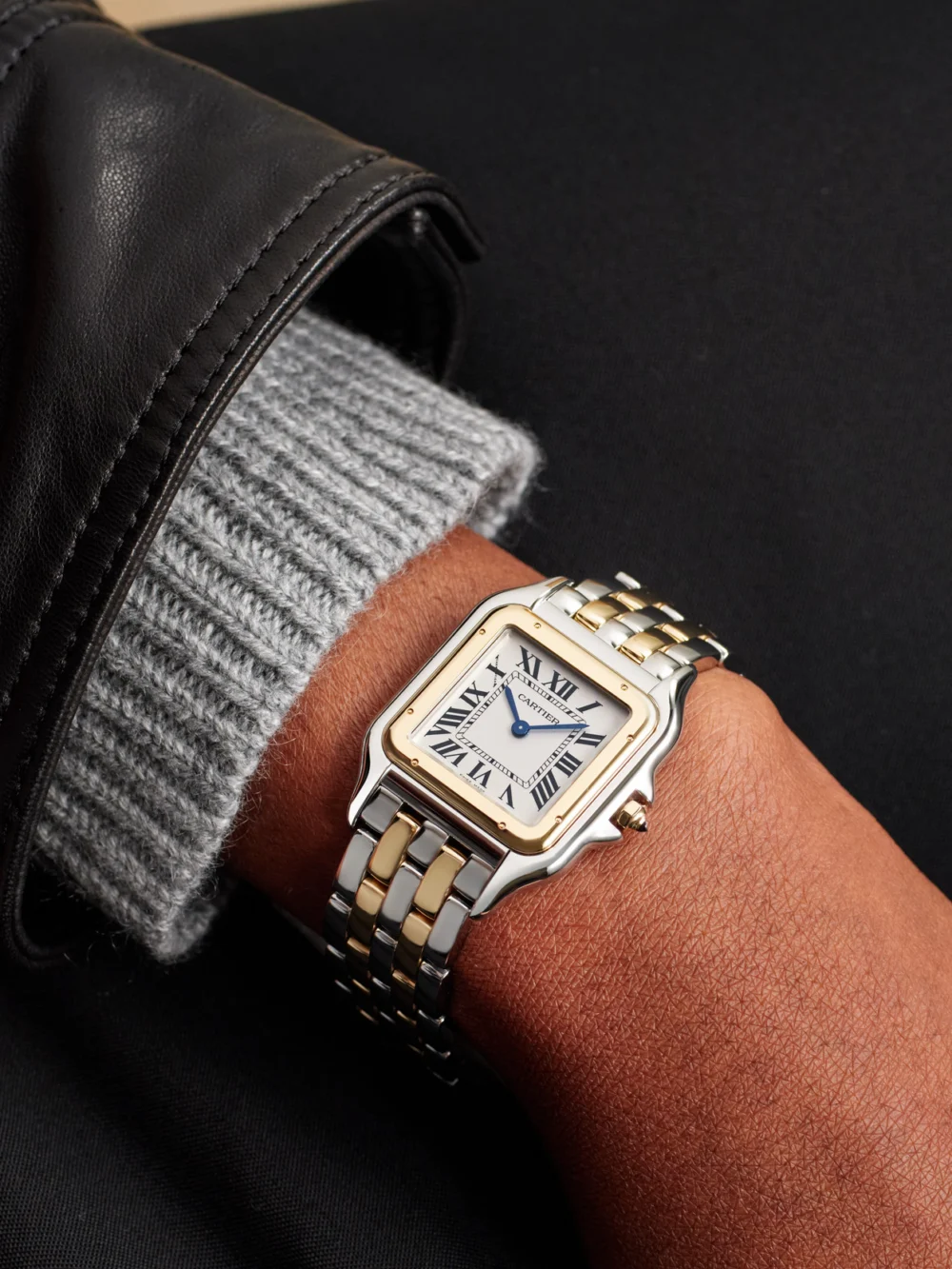 Cartier Panthère De Cartier Large 18-karat Gold and Stainless Steel Watch, styled view