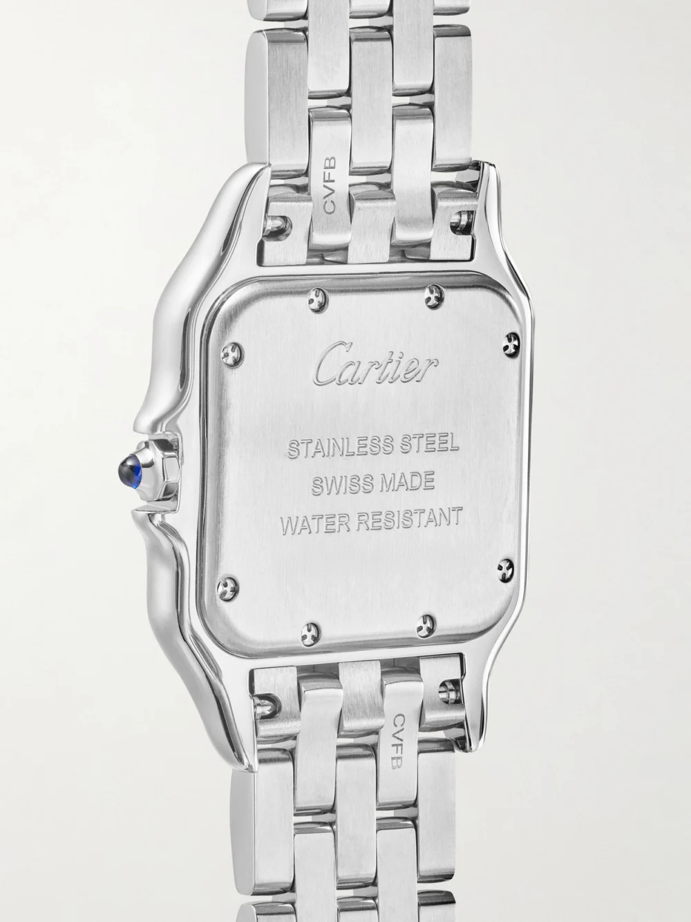 Back view of the Cartier Panthère De Cartier Medium Stainless Steel Diamond Watch