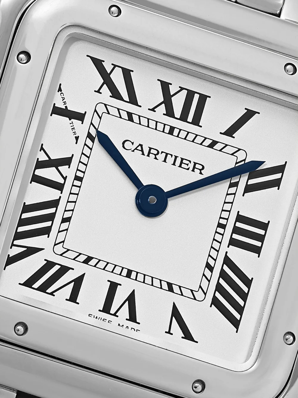Close-up detail of the Cartier Panthère De Cartier Medium Stainless Steel Watch