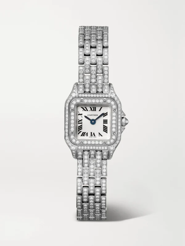 Cartier Panthère De Cartier Mini Rhodium-plated 18-karat White Gold Diamond Watch
