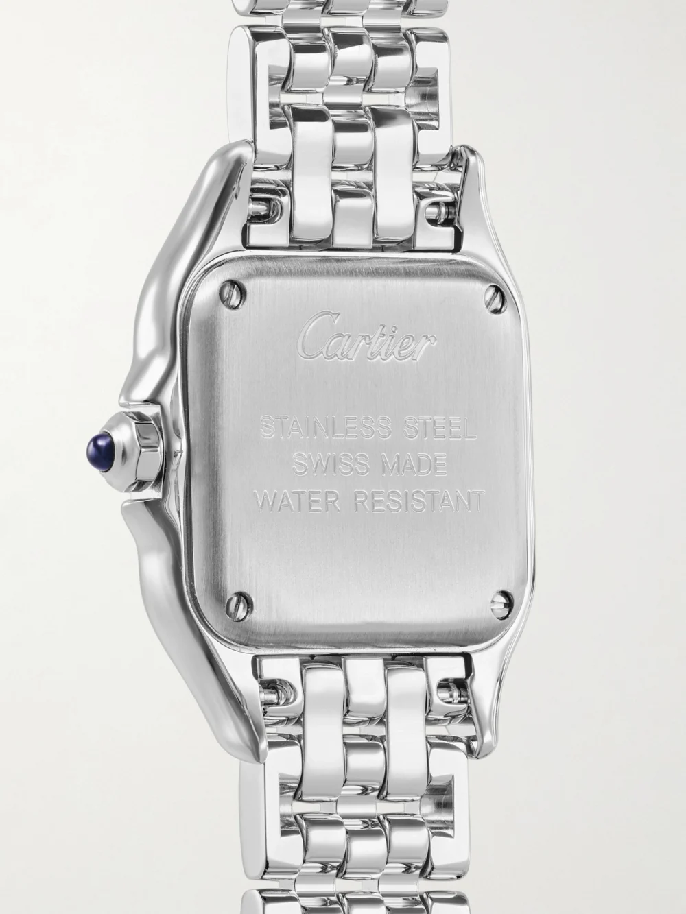 Back view of the Cartier Panthère De Cartier Small Stainless Steel Diamond Watch