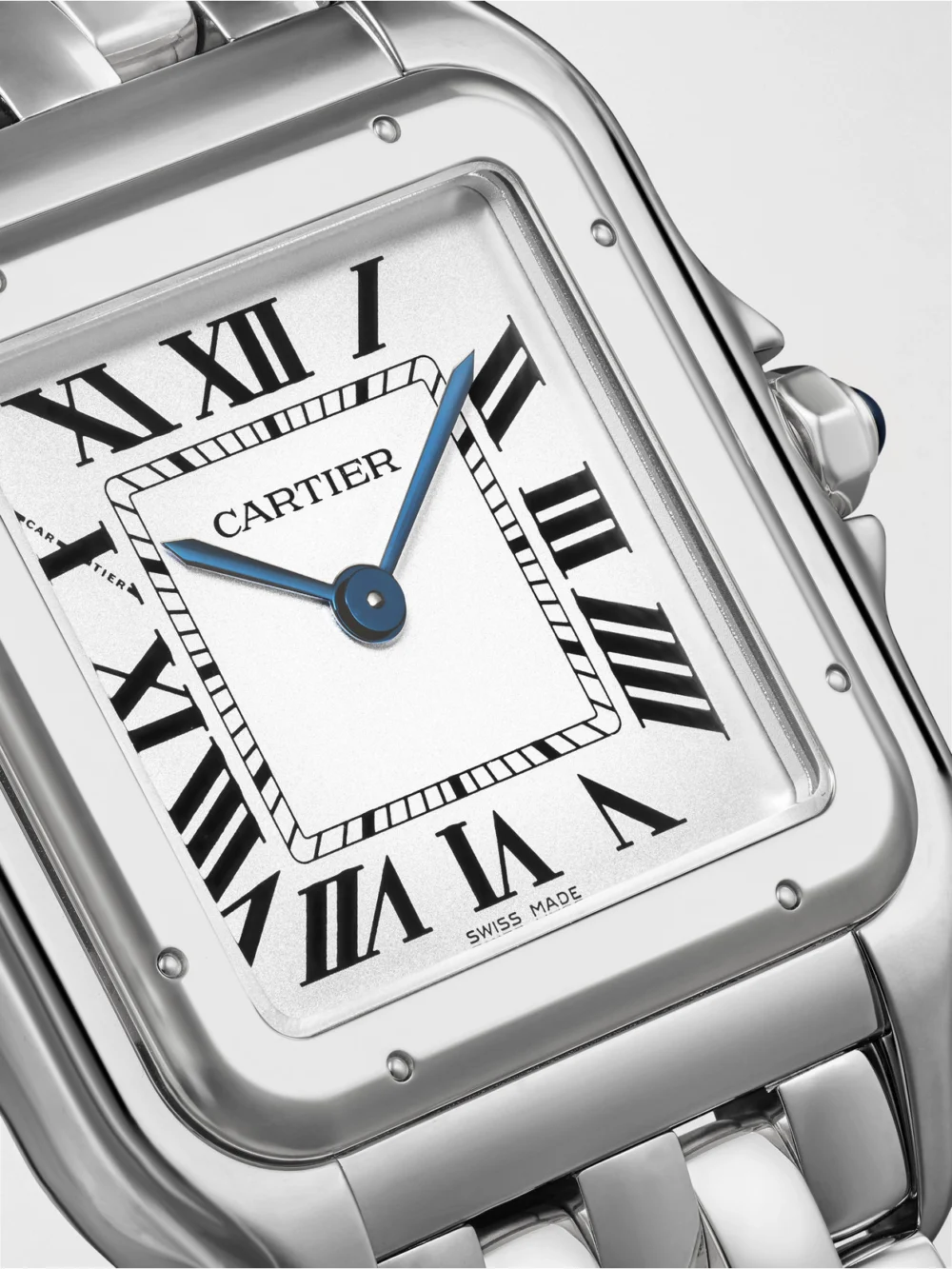 Close-up detail of the Cartier Panthère De Cartier Stainless Steel Watch