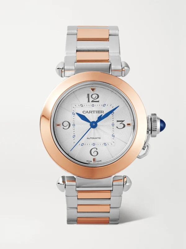 Cartier Pasha De Cartier Automatic Stainless Steel and 18-karat Rose Gold Watch