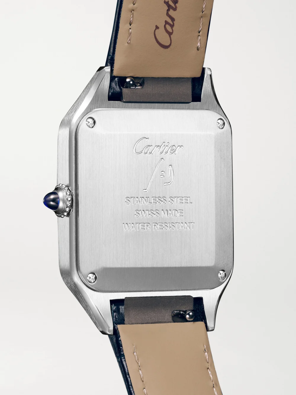 Back view of the Cartier Santos-dumont Small Stainless Steel Watch