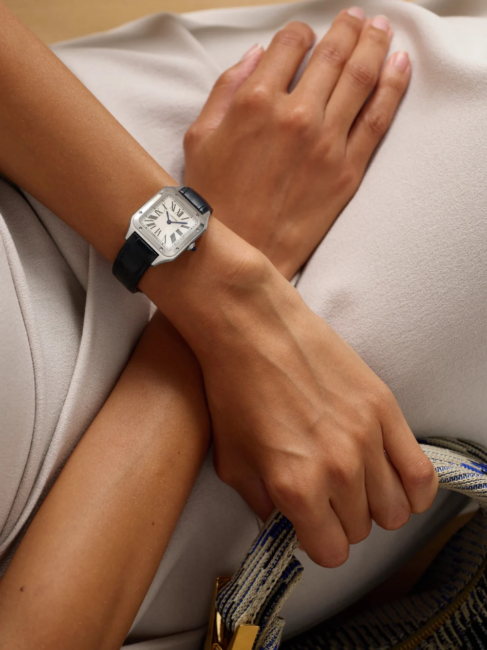 Cartier Santos-dumont Small Stainless Steel Watch, styled view