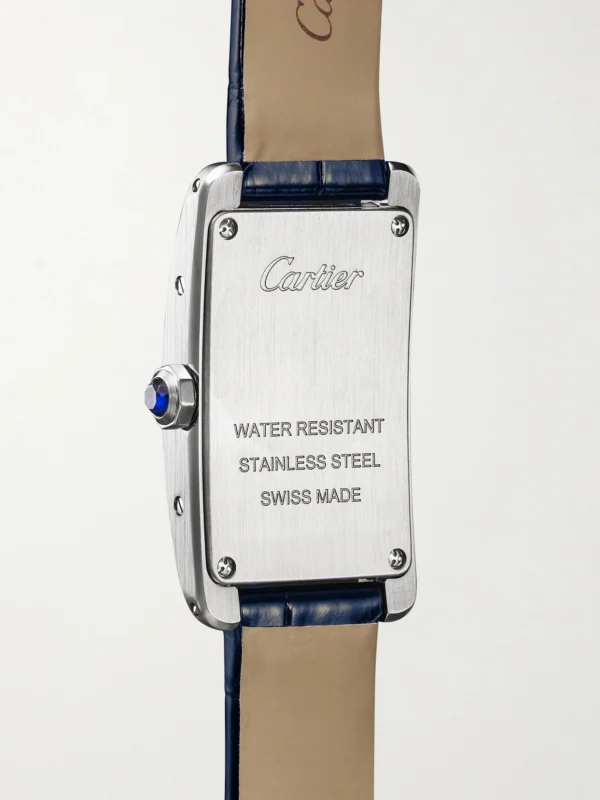Back view of the Cartier Tank Américaine Small Stainless Steel Watch