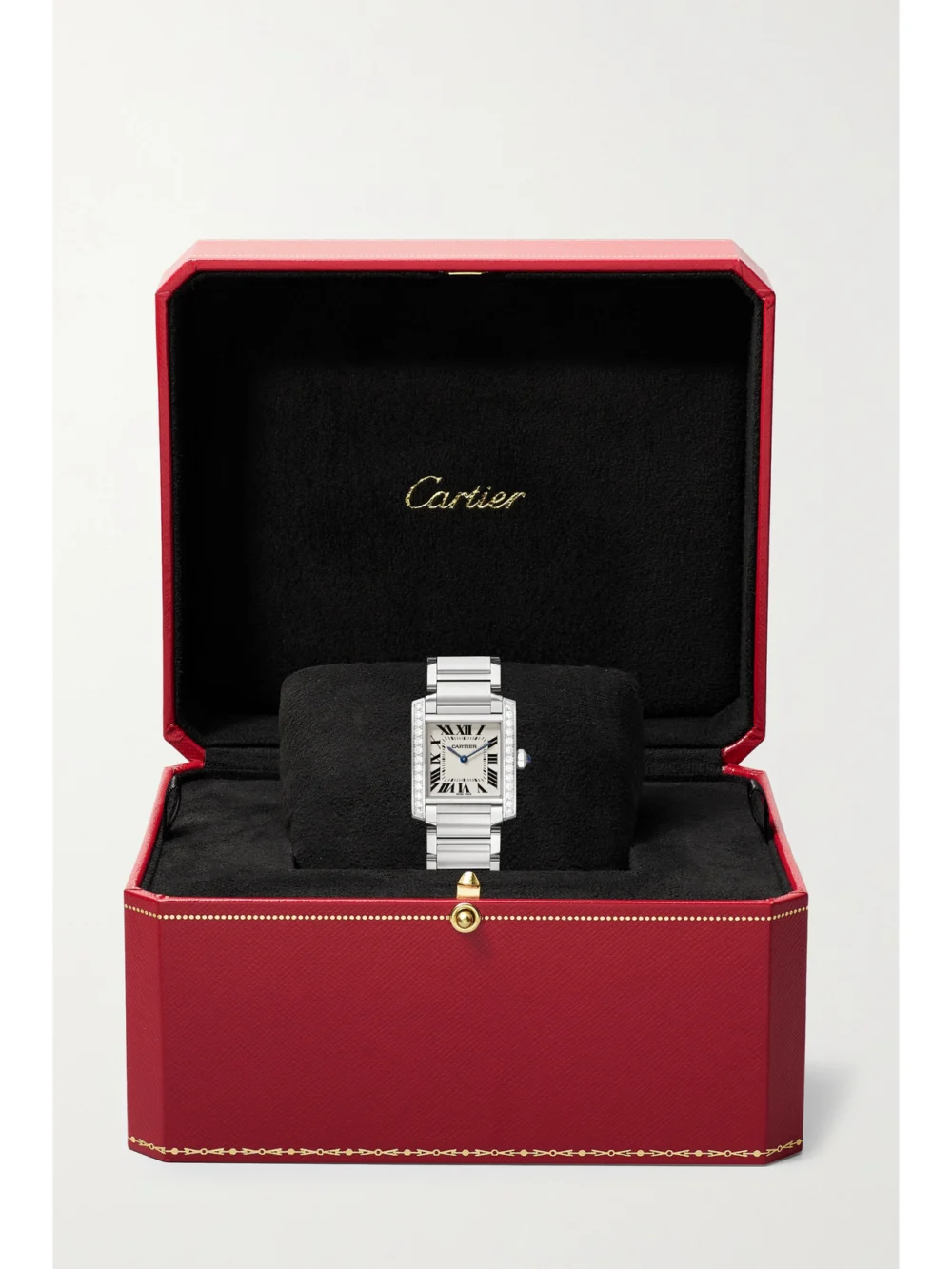 Cartier Tank Française Medium Stainless Steel and Diamond Watch, another view