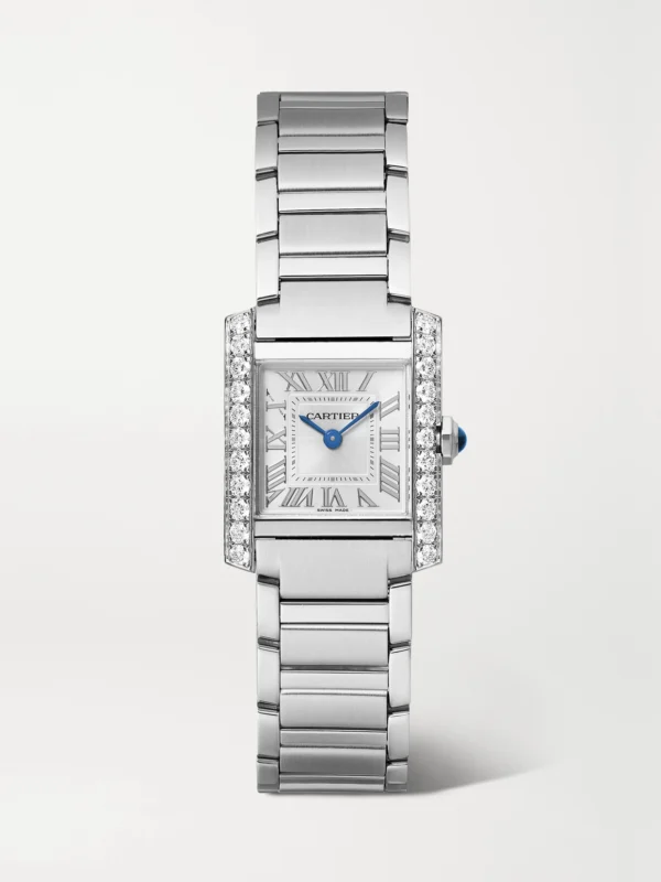Cartier Tank Française Small Stainless Steel Diamond Watch