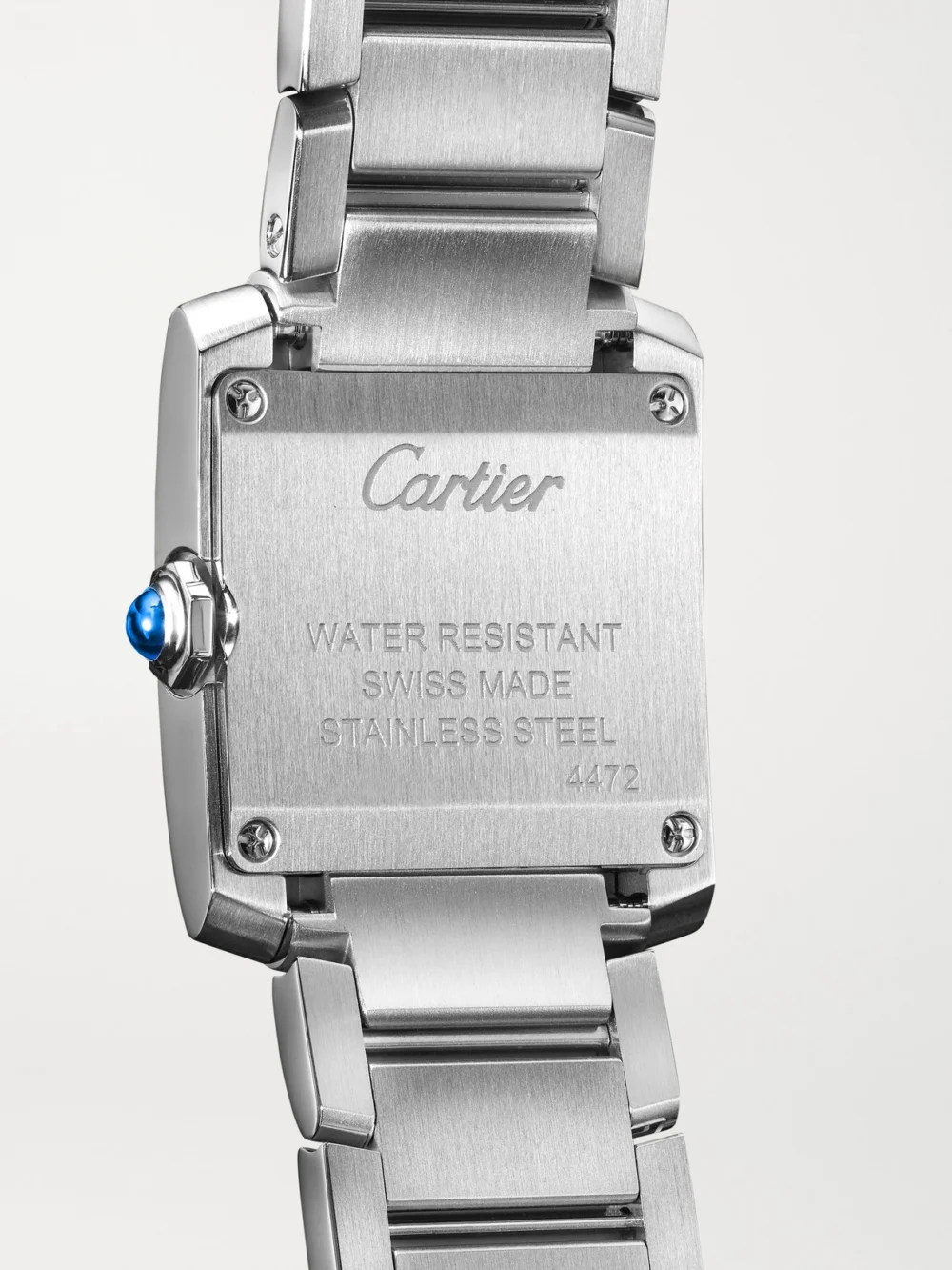 Back view of the Cartier Tank Française Small Stainless Steel Watch
