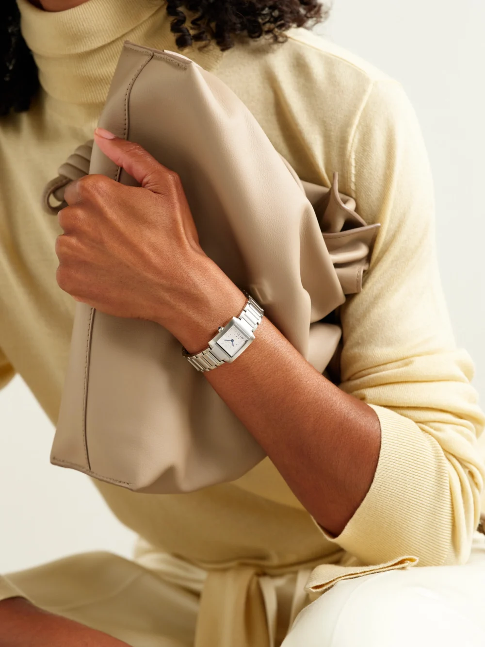 Cartier Tank Française Small Stainless Steel Watch, styled view