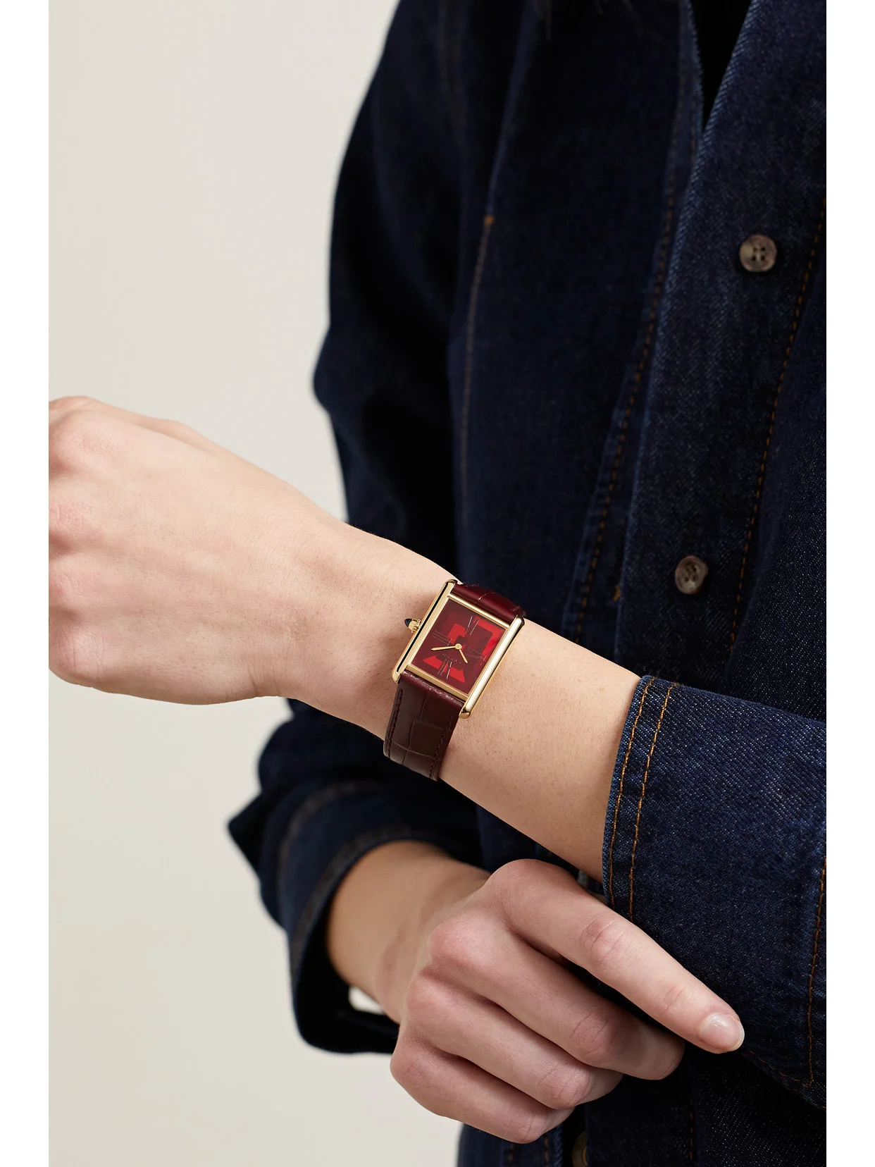 Cartier Tank Louis Cartier Automatic 18-karat Gold Watch, styled view