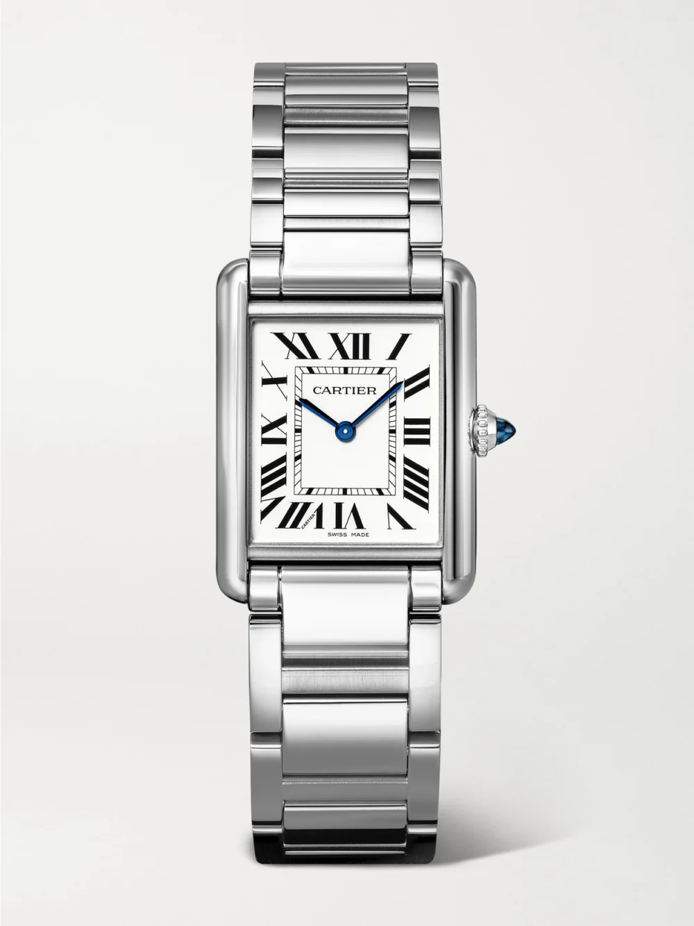 Cartier Tank Must De Cartier Large Solarbeat™ Stainless Steel Watch in gray