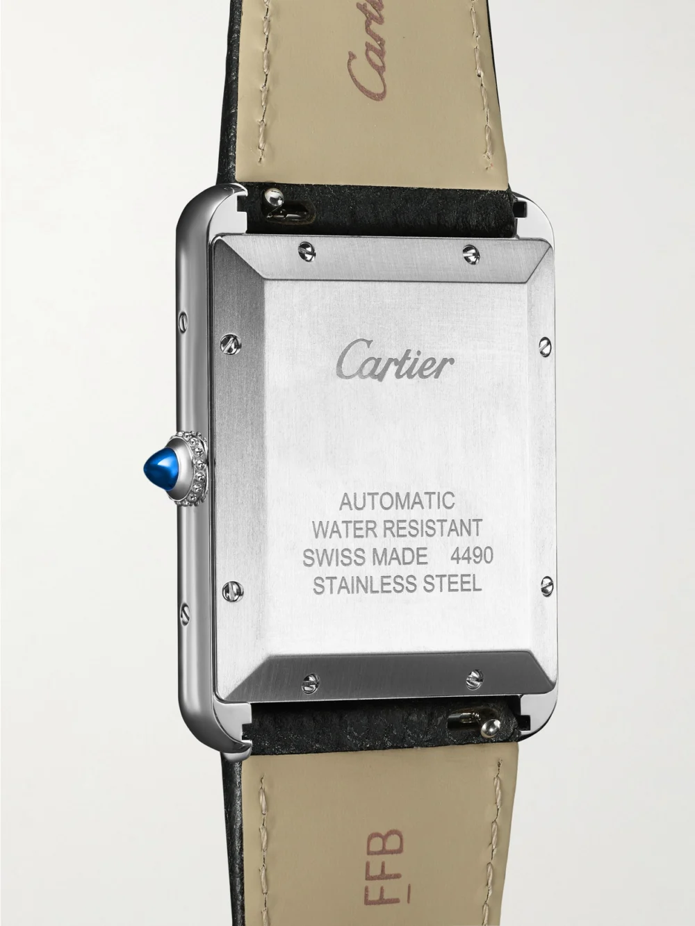 Back view of the Cartier Tank Must Extra-large Stainless Steel Watch