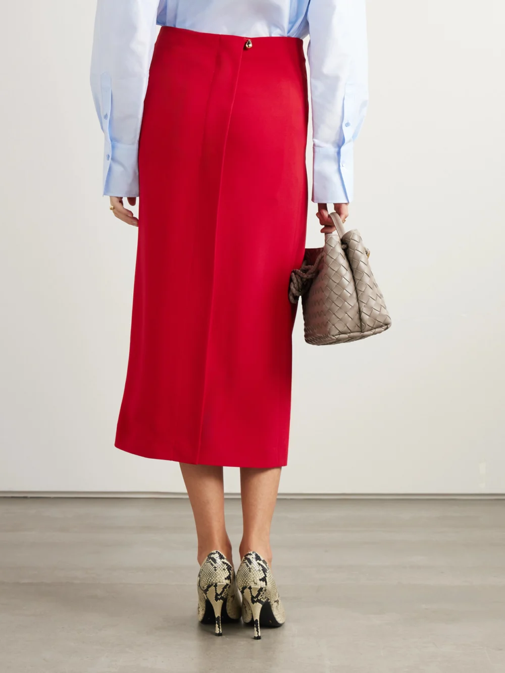 Back view of the Carven Crepe Midi Skirt