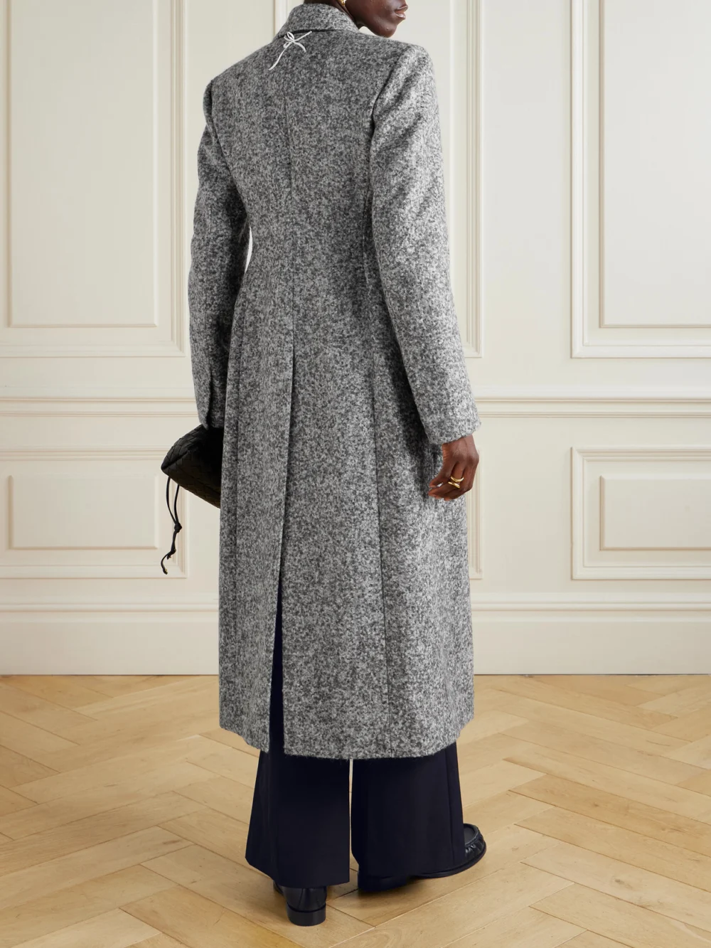 Back view of the Carven Esperanto Alpaca and Wool-blend Coat