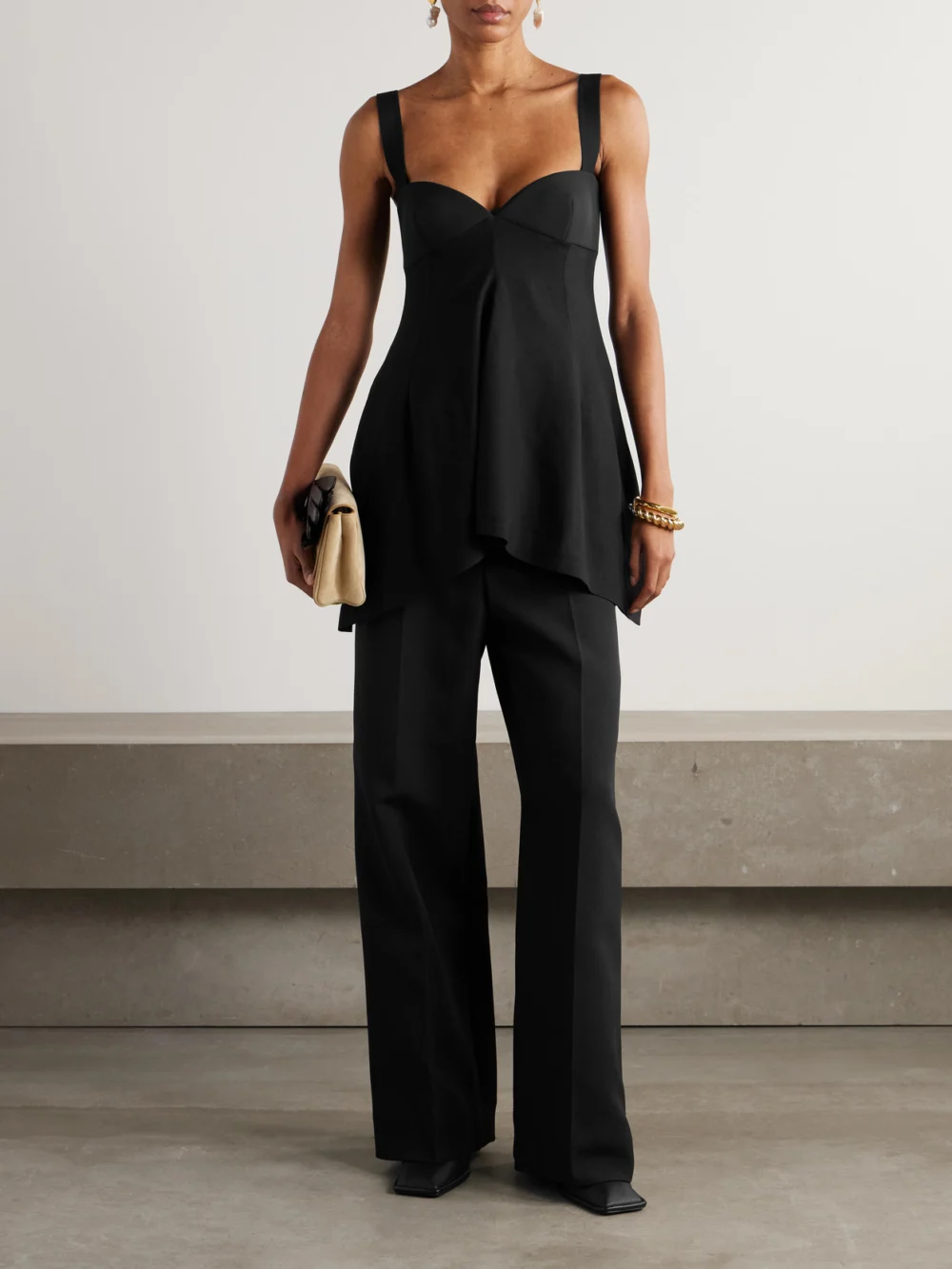 Carven Jersey Peplum Top, worn by a model