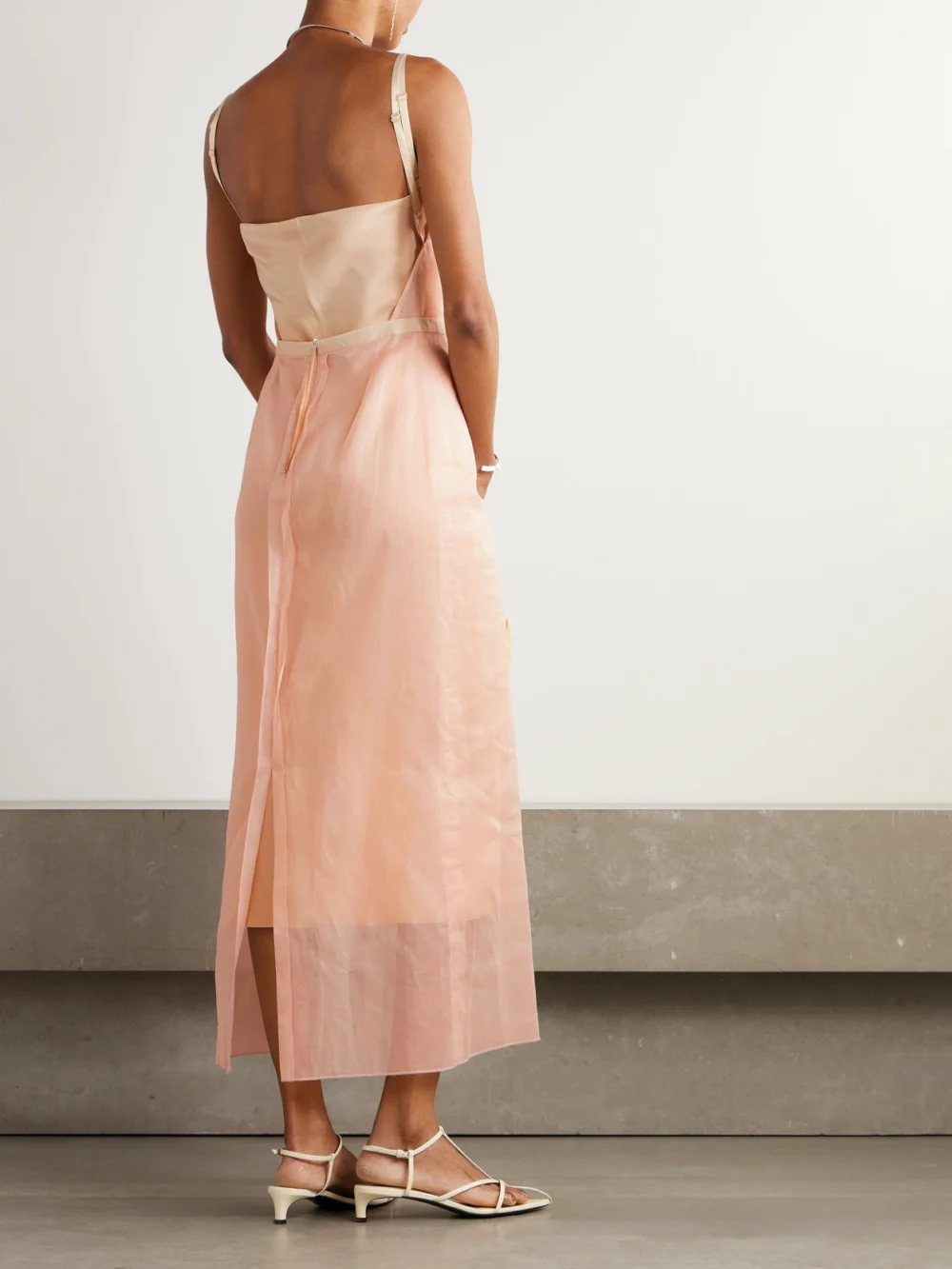 Back view of the Carven Layered Cotton-gauze Gown