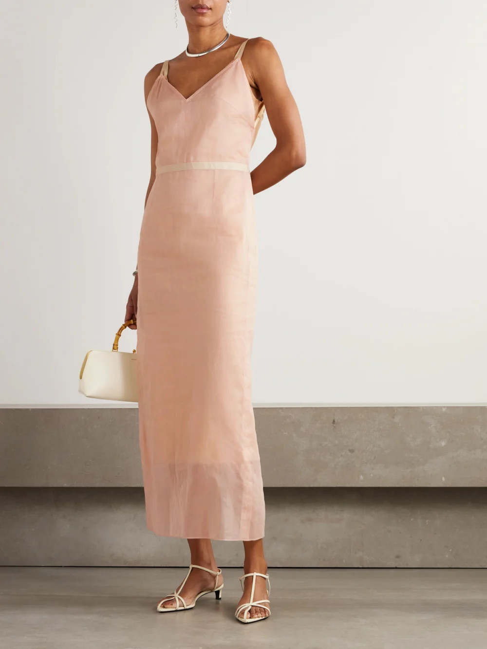 Carven Layered Cotton-gauze Gown, worn by a model