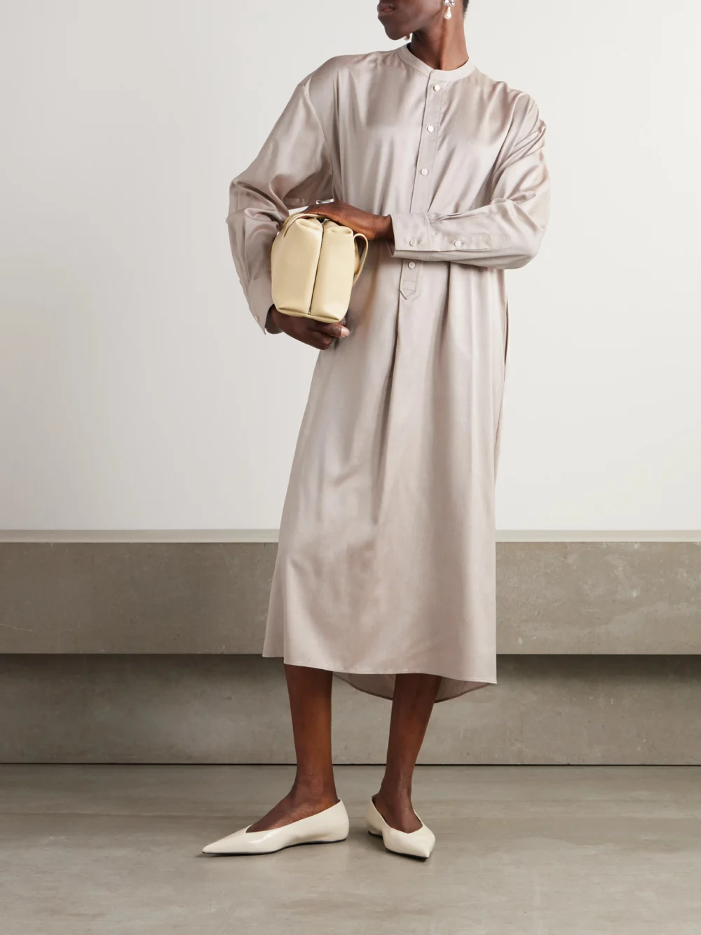Carven Silk Midi Dress, worn by a model