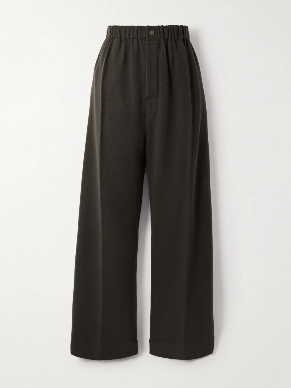 Carven Wool-felt Wide-leg Pants in dark brown