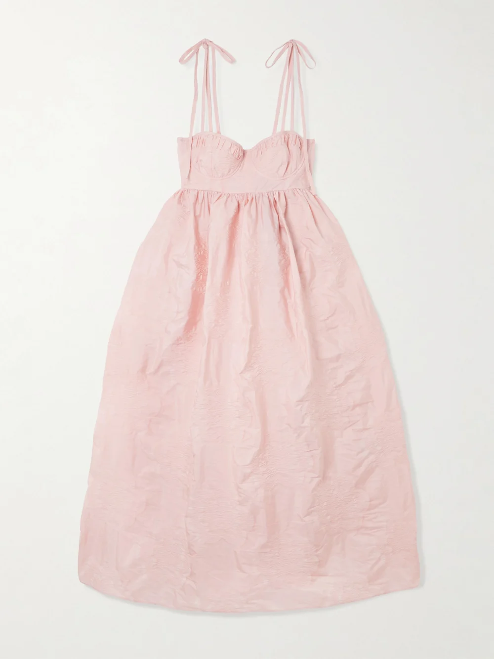 Cecilie Bahnsen Alena Jacquard Midi Dress in pastel pink